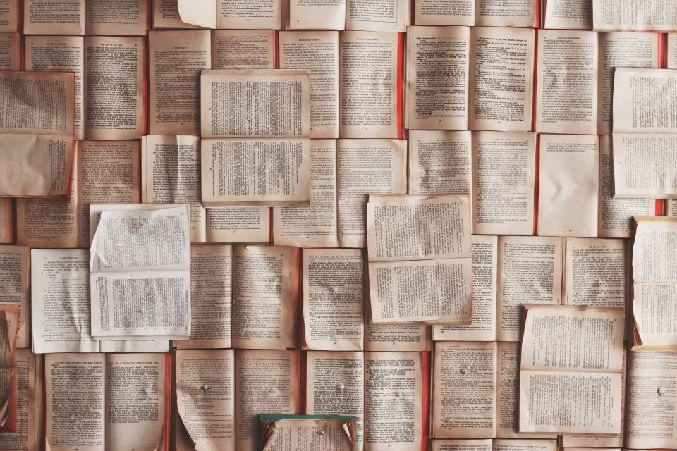A tall wall of bookshelves full of books